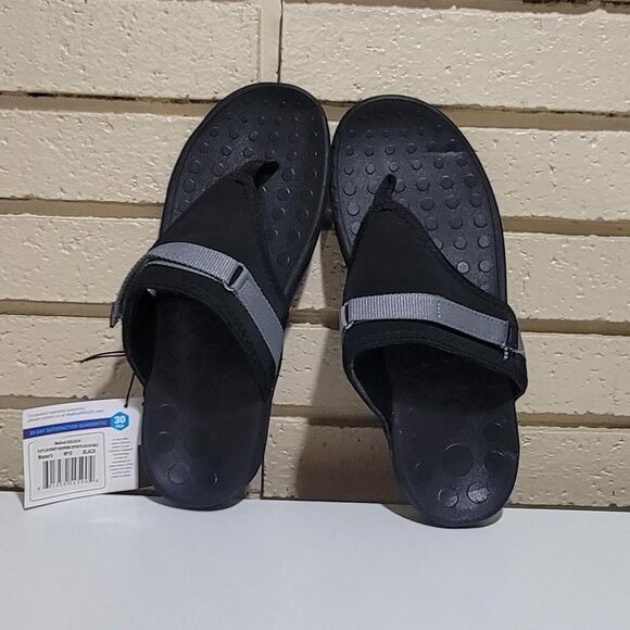 Women's Orthotic Arch Support Black & Gray Flip Flop Sandals – Size 10, NWTs - Picture 8 of 8